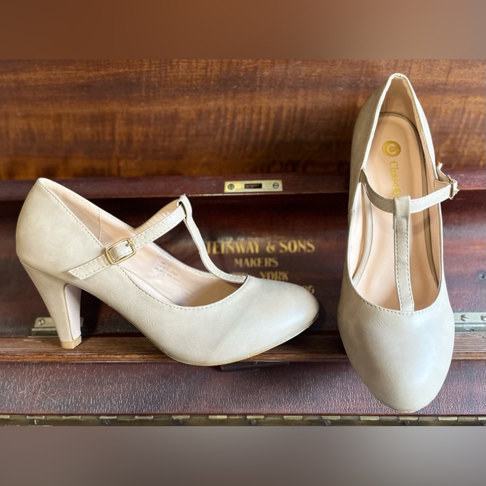 Chase & Chloe T-Strap Heels